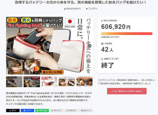 クラウドファンディング終了のご報告と御礼！