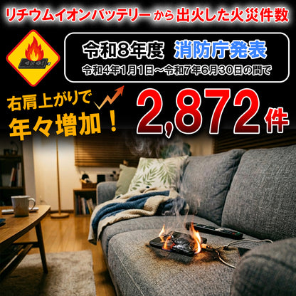 Fire Fighting BAG 日本製 防炎・耐火 消火バッグ 消火クロス モバイルバッテリー リチウムイオンバッテリー リポバッテリー バッテリーケース スマホ充電 火災対策